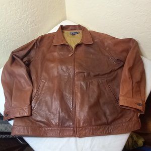 Vtg Mens Polo Ralph Lauren Brown Genuine Leather Jacket